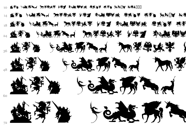 SL Mythological Silhouettes font waterfall